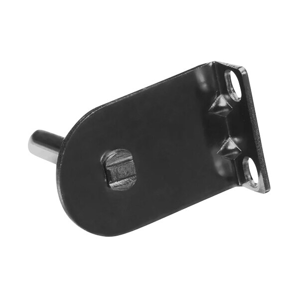 A black metal Turbo Air hinge top bracket with screws.