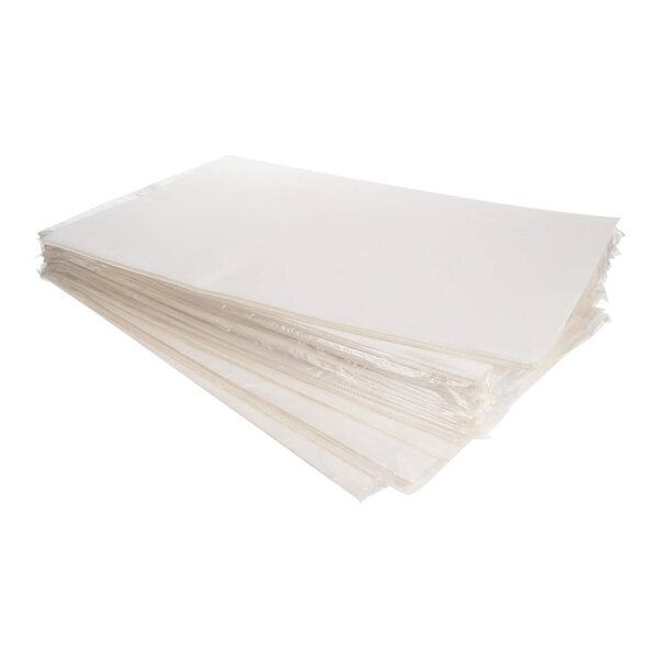 A stack of white Rayon paper filters.