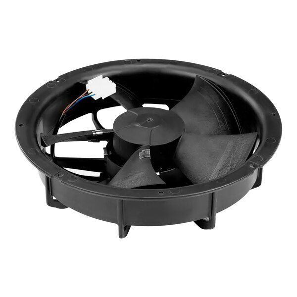 An Ice-O-Matic motor fan with black wires.