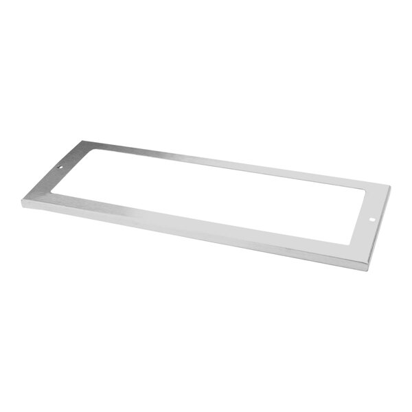 A white rectangular metal front panel with a white rectangular frame.