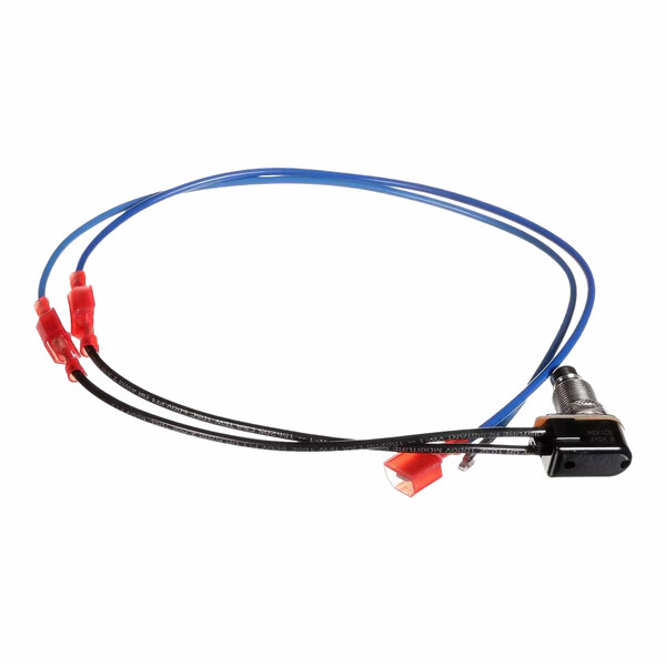 An electrical assembly with a pushbutton switch and attached wiring, designed for use with Pitco equipment.