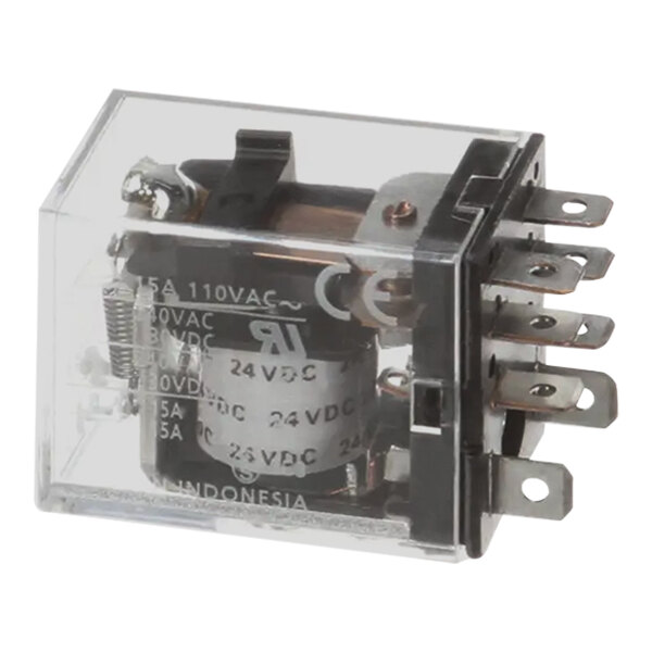 An Imperial Range relay with a clear cover over a metal cylinder.