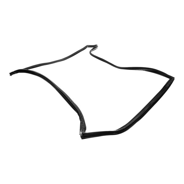 A black rubber seal on a white background.