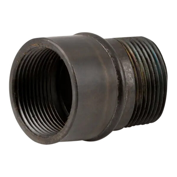 A black, threaded Pitco adapter for drain lines.
