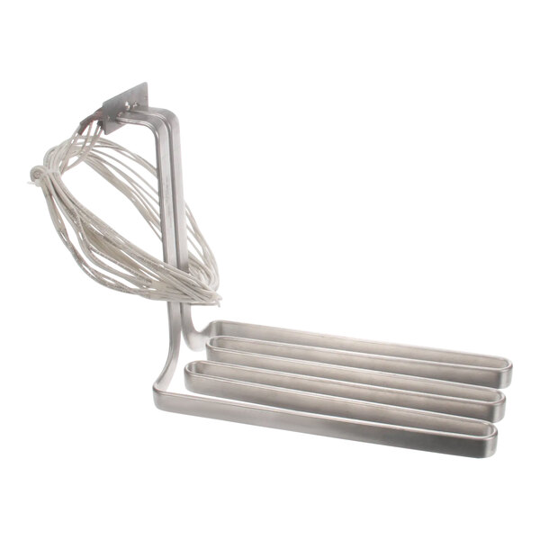 An Imperial Range Ifse-Lift heating element with wires attached to a metal rack.