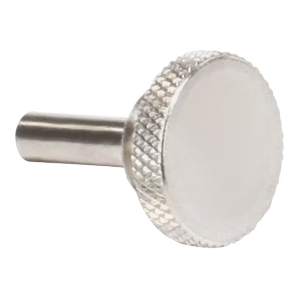 A close-up of a silver Ice-O-Matic pin hinge