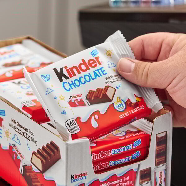 Kinder Chocolate 4-Piece Cream-Filled Milk Chocolate Bar - 18/Box