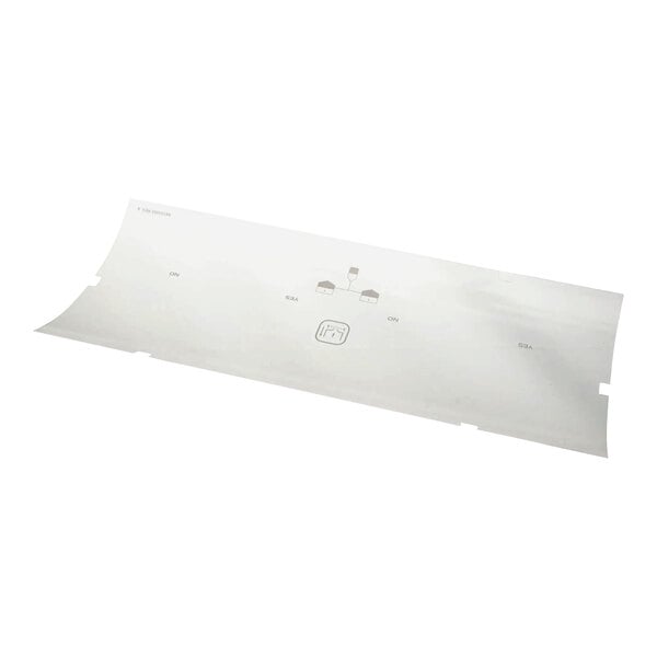 A white rectangular metal plate with holes.