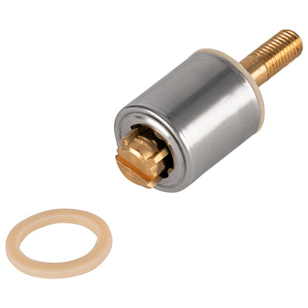 A metal cylinder with a small gasket inside.