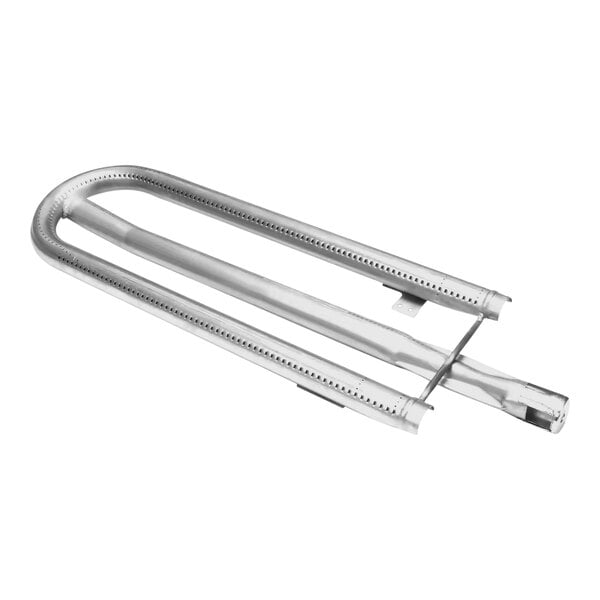 A Vulcan stainless steel burner with metal pipes.