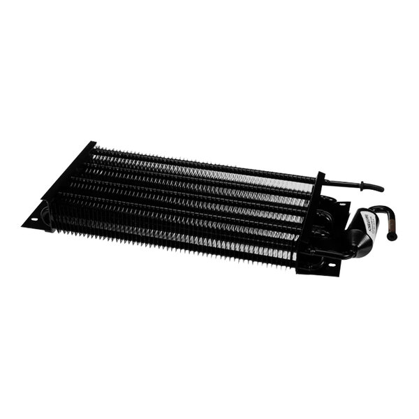 A black metal Turbo Air Refrigeration evaporator coil with a wire.