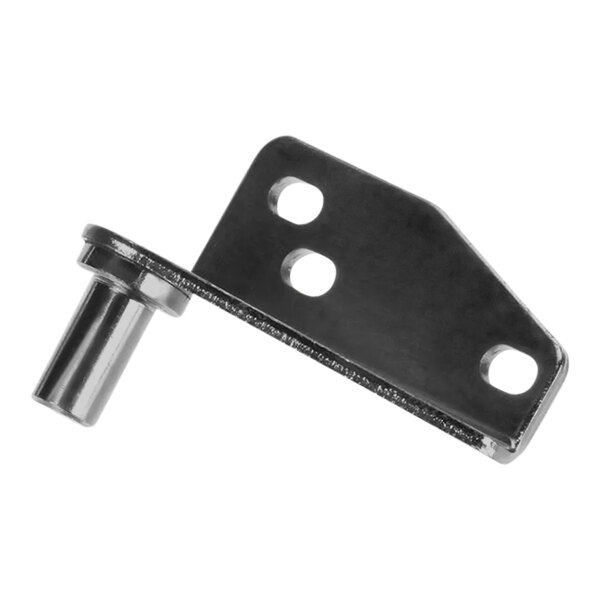 A close-up of a Turbo Air Refrigeration left hinge top piece with two holes.