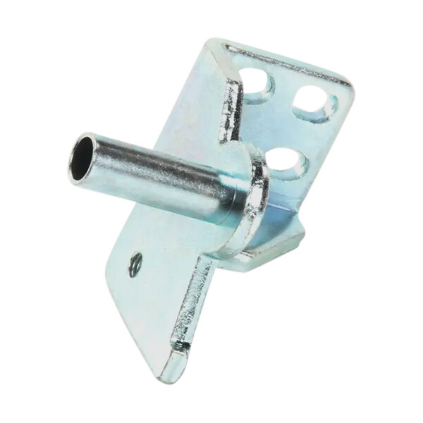 A metal Turbo Air Refrigeration bottom right hinge with holes.