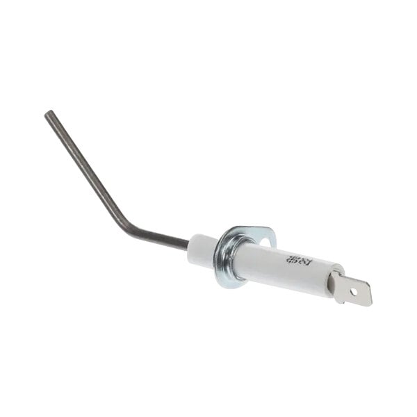A white metal Vulcan flame sensor with a metal handle.