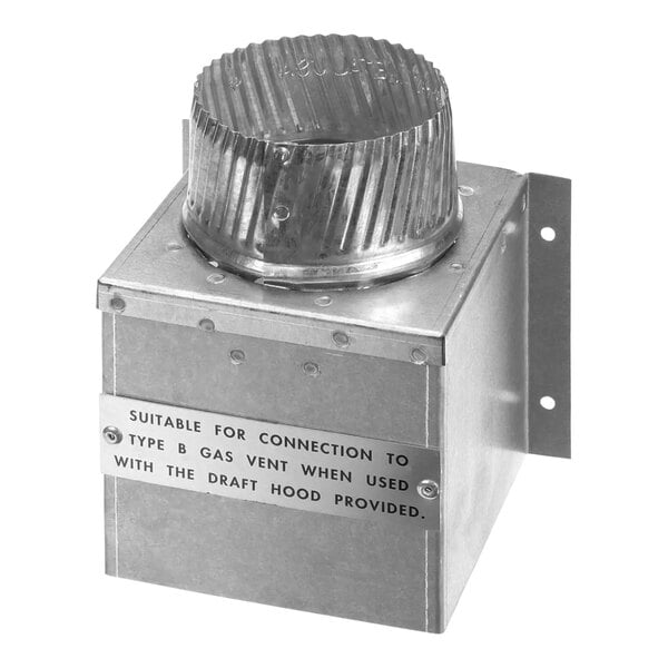 A metal box with a metal cap and a vent.