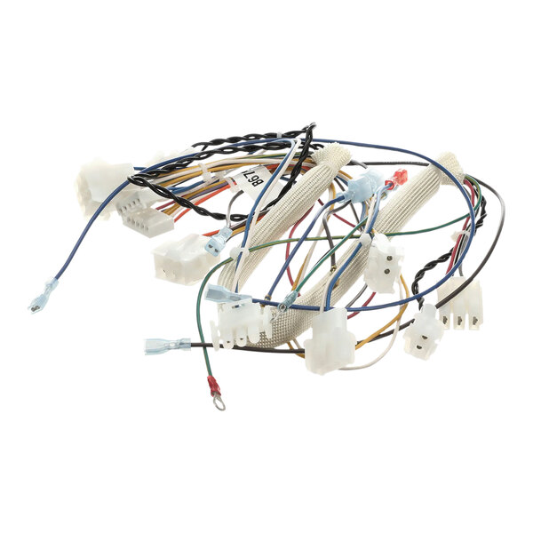 A white wire harness with wires and wires attached.