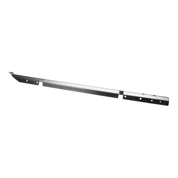 A metal rectangular Pitco filter weldment with a long handle.
