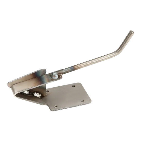 A metal Vulcan weldment rack positioning piece with a bent tip and a handle.