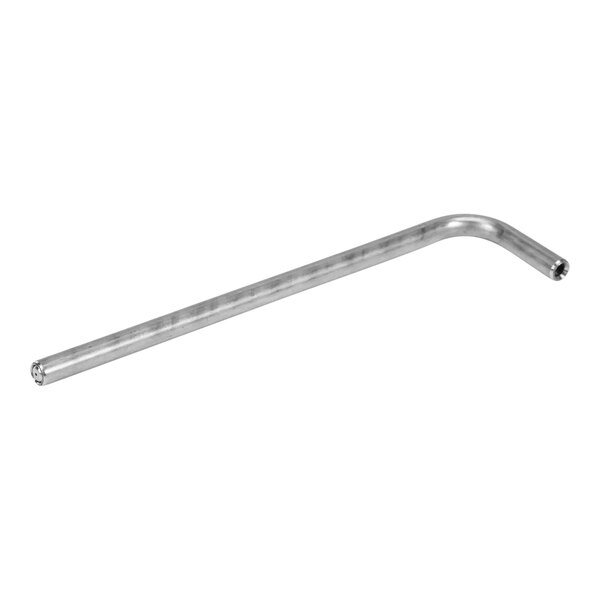 A stainless steel pilot assembly tube with a handle.