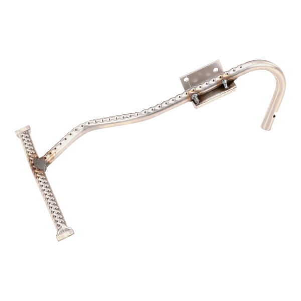 A metal Pitco burner runner tube with a screw on the end.