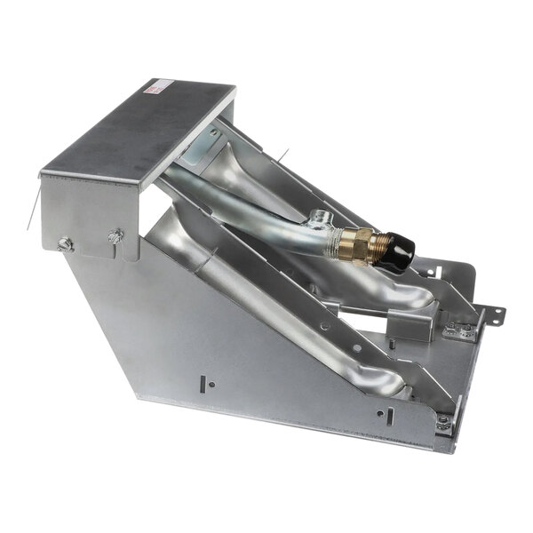 A metal box with a metal frame and a metal pipe attached to it.