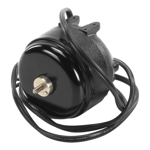 An Ice-O-Matic Motor Fan with black wires attached to it.
