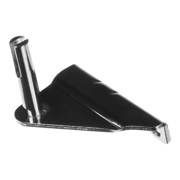 A black metal bracket with a metal rod.