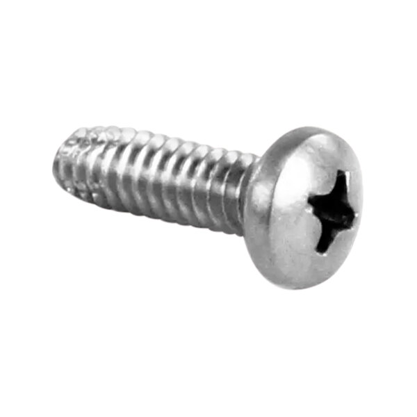 A close-up of a Pitco 10-24 X 5/8 screw with a hole in it.
