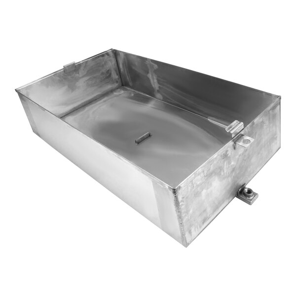 A stainless steel metal container with a screw for a lid.