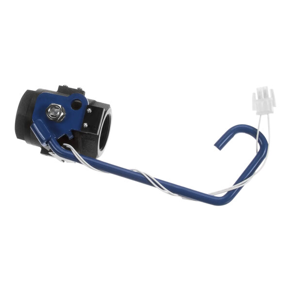 A blue and black Pitco DVI natural locking handle assembly with a blue tube and hook.