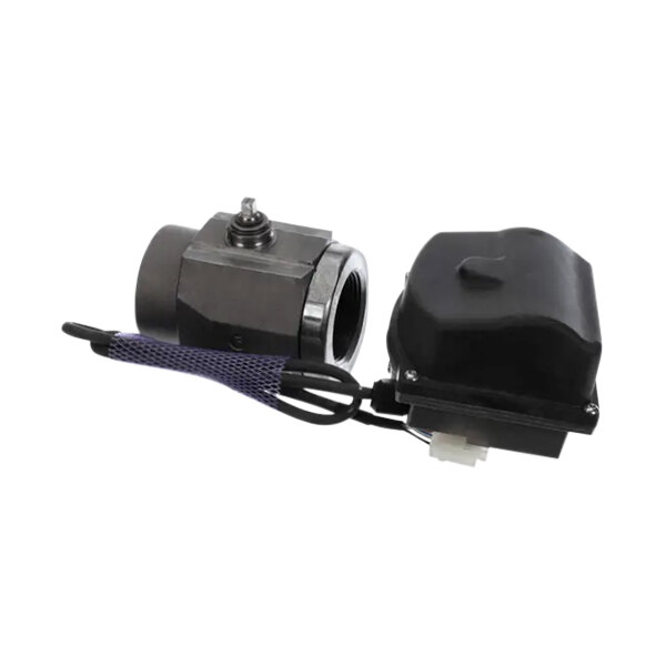 A black and white Pitco ball valve and actuator assembly with black and white wires.