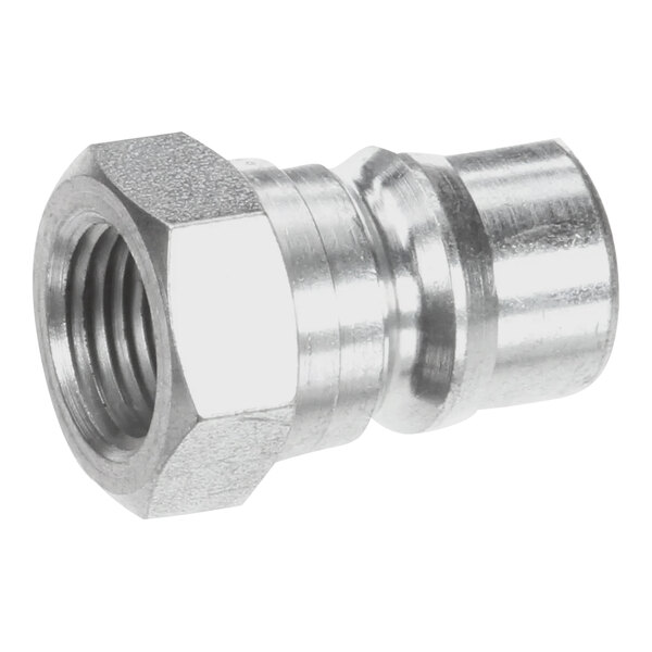 A close-up of an Imperial Range 1" Quick Disconnect Male nut with aluminum threading.