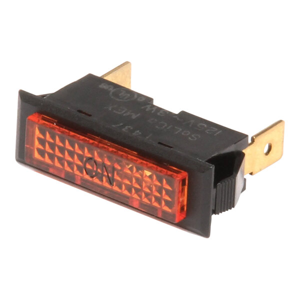 A close-up of a Vulcan amber light on.