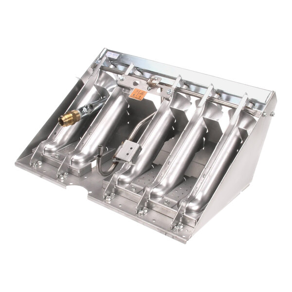 A metal box with several tubes and valves inside.