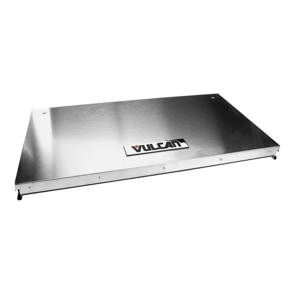 A metal door for a Vulcan oven with a V-Por logo on it.