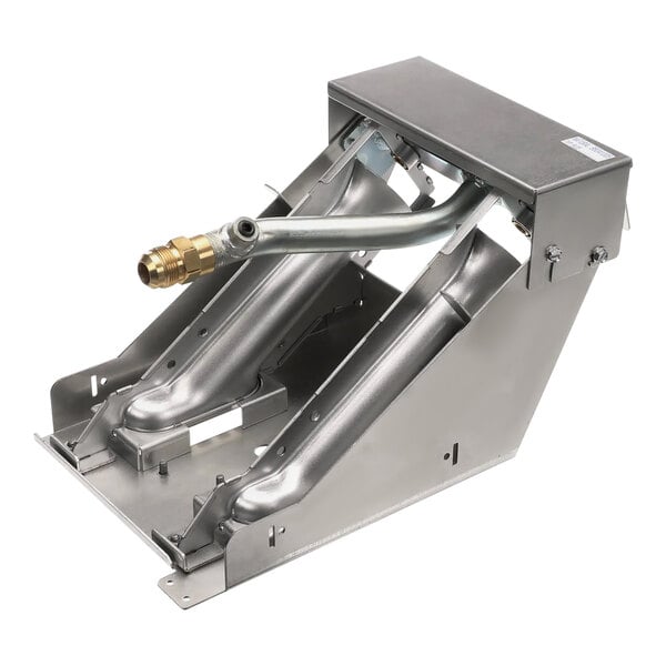 A metal box with a metal pipe attached to it.