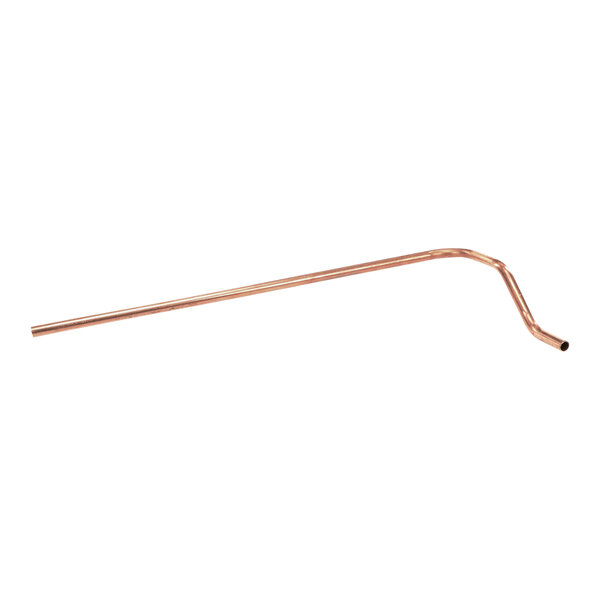 A long copper pipe on a white background.