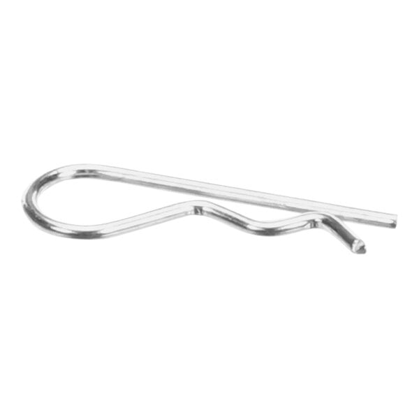 A silver metal Pitco hitch pin clip.