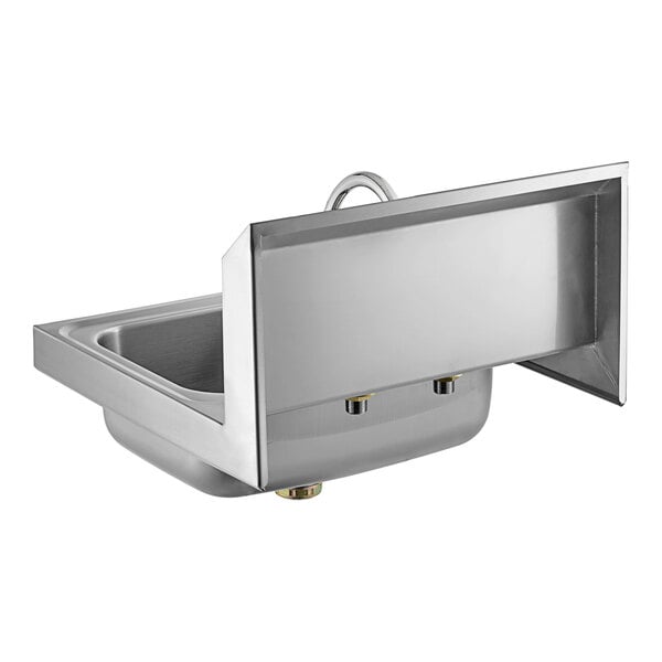 A Regency stainless steel wall-mounted hand sink with a T&S metal faucet.