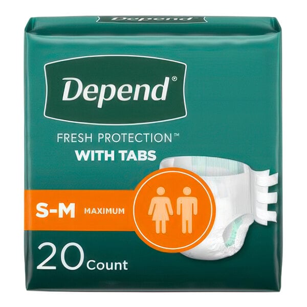 A case of Depend Fresh Protection unisex disposable adult underwear with a man and woman symbol.