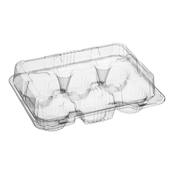 A clear plastic Polar Pak container with six shallow compartments.