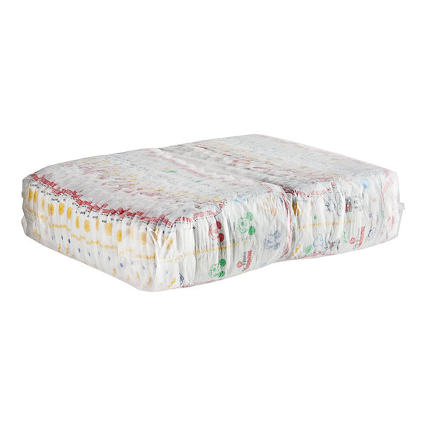 A plastic wrapped case of Huggies Snug & Dry Size 4 baby diapers.
