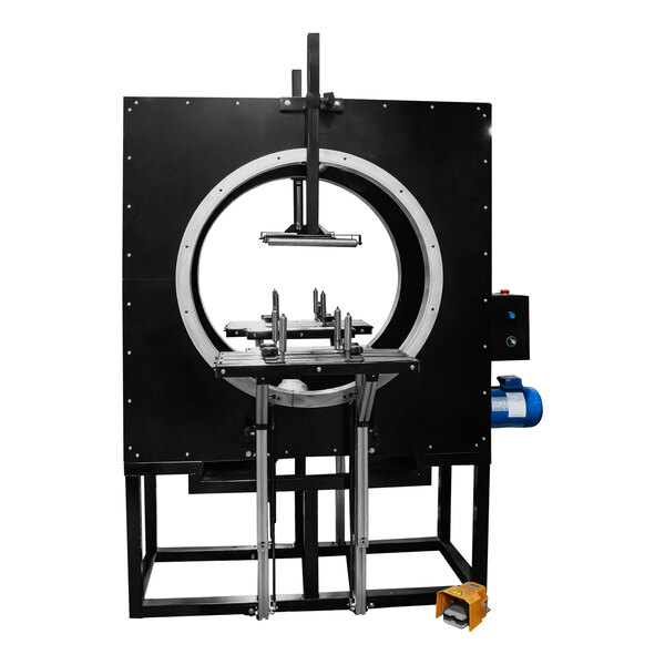 An Encore Packaging motorized ring wrapper machine with a round circle.