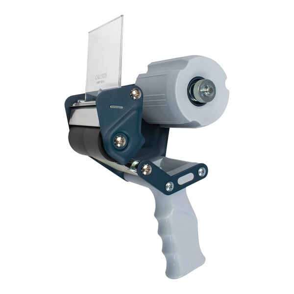 An Encore Packaging heavy-duty pistol-grip tape dispenser with a roll of tape on it.