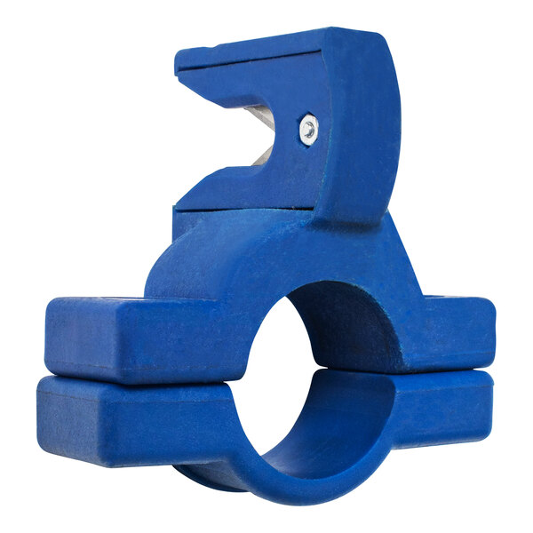 A blue plastic Encore Packaging twine cutter with a metal handle.