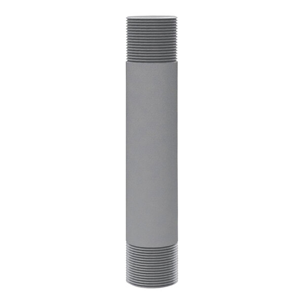 A grey cylindrical metal stem with a black cap on top.