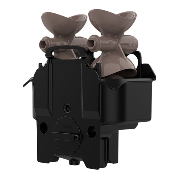 A black Zummo squeezing kit with brown parts inside.