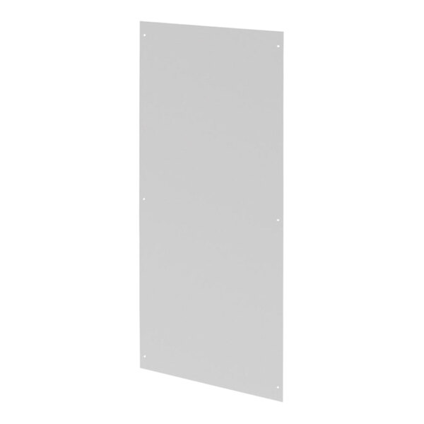 A white rectangular frosted acrylic panel with a black border and holes.