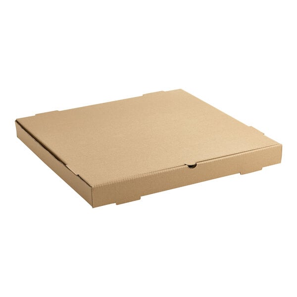 A Kraft corrugated bakery box with a lid on a white background.
