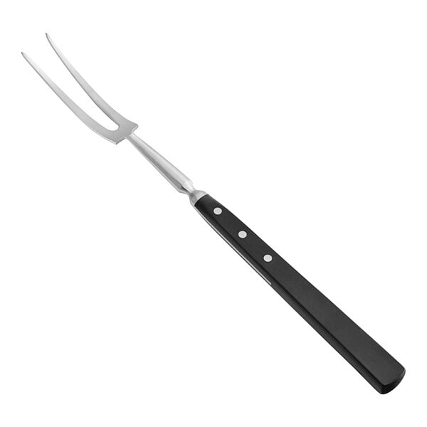 A Choice Classic forged carving fork with a black POM handle.